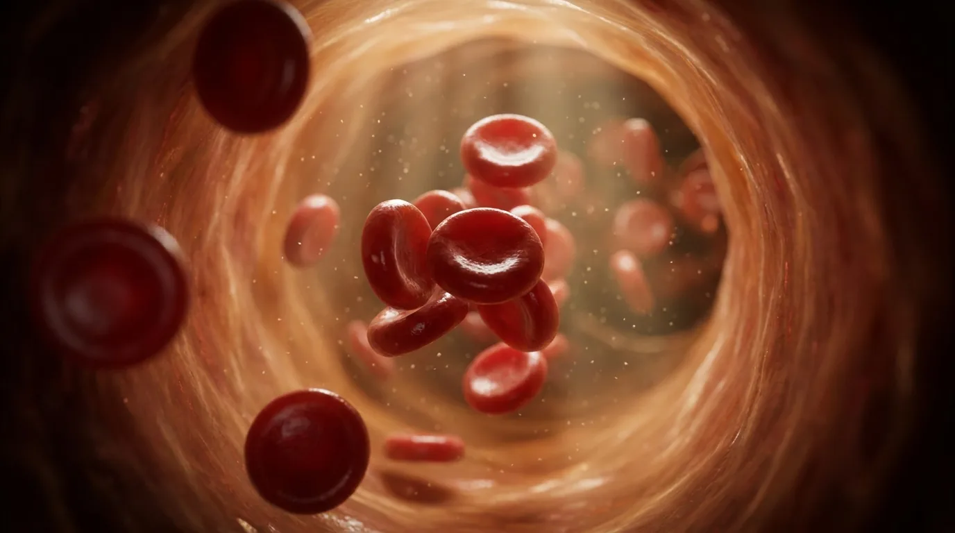 Red blood cells in vessel